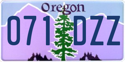 OR license plate 071DZZ