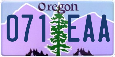 OR license plate 071EAA