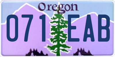 OR license plate 071EAB