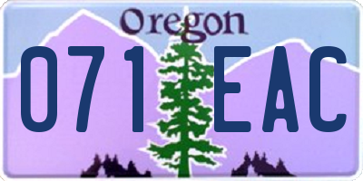 OR license plate 071EAC