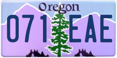OR license plate 071EAE