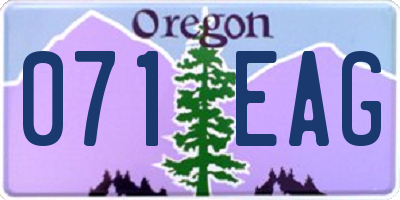 OR license plate 071EAG