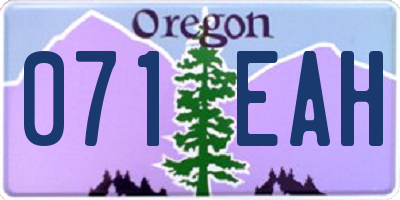 OR license plate 071EAH