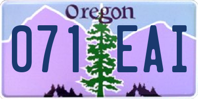 OR license plate 071EAI