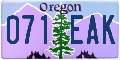OR license plate 071EAK