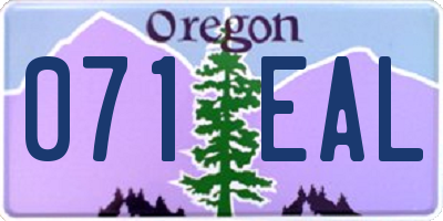 OR license plate 071EAL