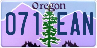 OR license plate 071EAN