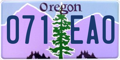 OR license plate 071EAO