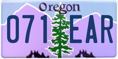 OR license plate 071EAR