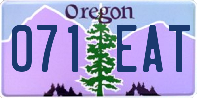 OR license plate 071EAT