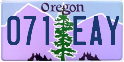 OR license plate 071EAY