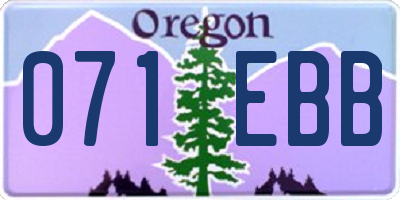 OR license plate 071EBB