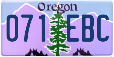 OR license plate 071EBC