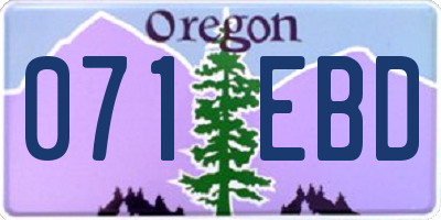 OR license plate 071EBD
