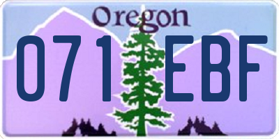 OR license plate 071EBF