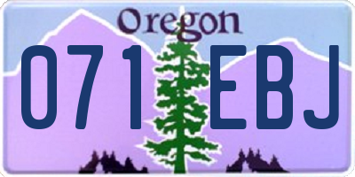 OR license plate 071EBJ