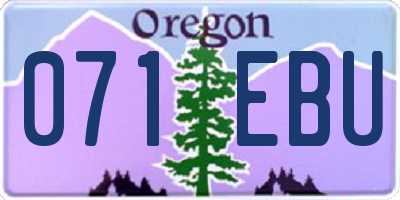 OR license plate 071EBU