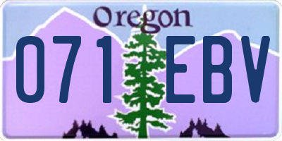 OR license plate 071EBV
