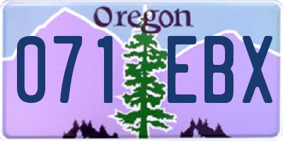 OR license plate 071EBX