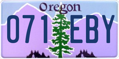 OR license plate 071EBY