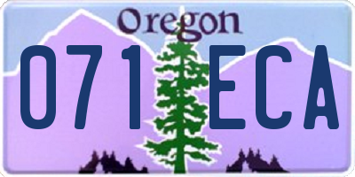 OR license plate 071ECA