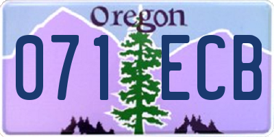 OR license plate 071ECB
