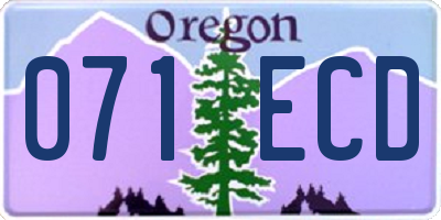 OR license plate 071ECD