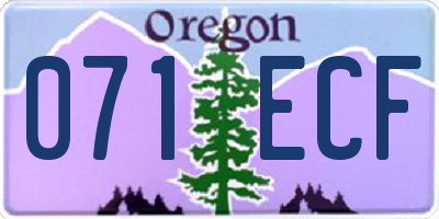 OR license plate 071ECF