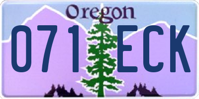 OR license plate 071ECK