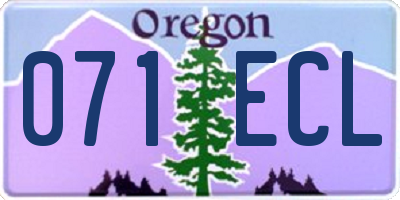 OR license plate 071ECL