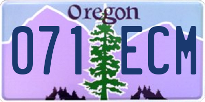 OR license plate 071ECM