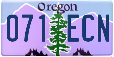OR license plate 071ECN