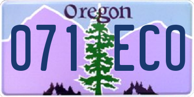 OR license plate 071ECO