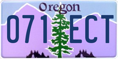 OR license plate 071ECT