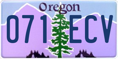 OR license plate 071ECV