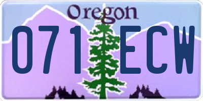 OR license plate 071ECW