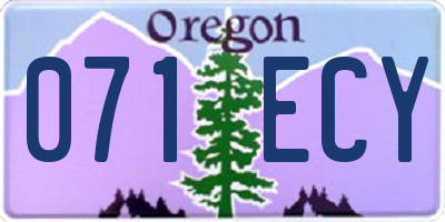 OR license plate 071ECY