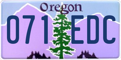 OR license plate 071EDC