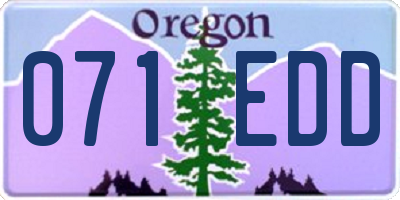 OR license plate 071EDD