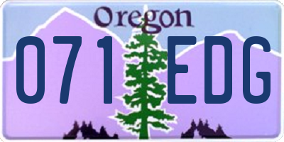 OR license plate 071EDG