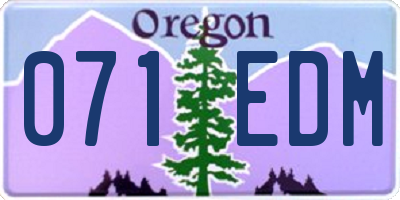 OR license plate 071EDM