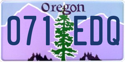 OR license plate 071EDQ
