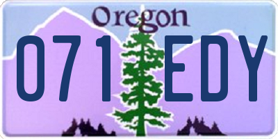 OR license plate 071EDY