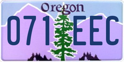 OR license plate 071EEC