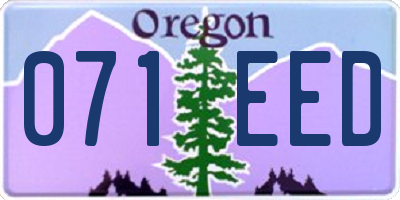 OR license plate 071EED