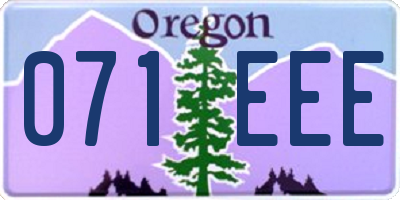 OR license plate 071EEE