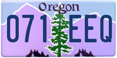 OR license plate 071EEQ