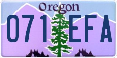 OR license plate 071EFA