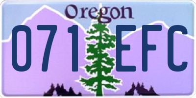 OR license plate 071EFC