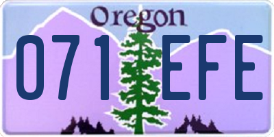 OR license plate 071EFE
